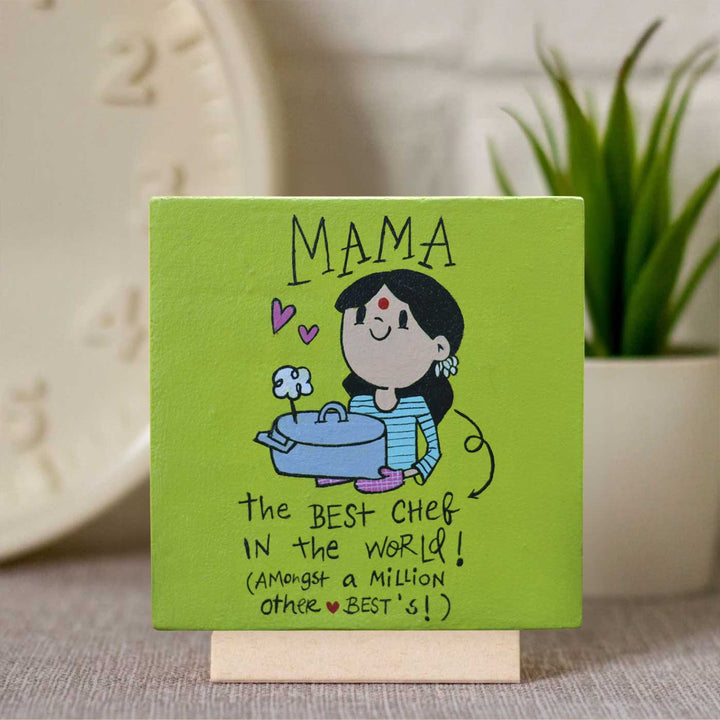 Hand-Painted Chef "Mama" Mdf Wood Fridge Magnet For Mothers