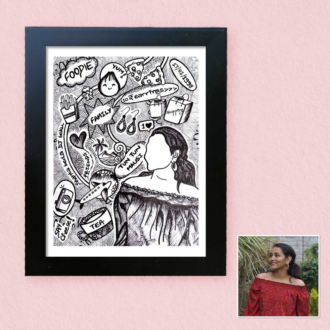 Photo Personalized Doodle Art MDF Wood Decorative Plaque