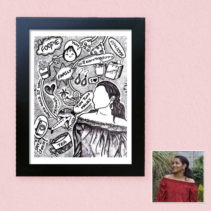 Photo Personalized Doodle Art MDF Wood Decorative Plaque