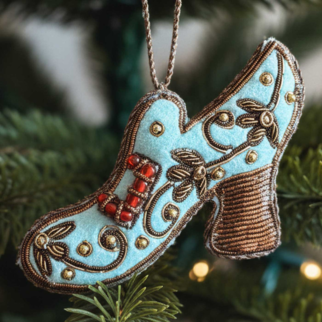 White Boot Cotton Premium Zardozi Ornament