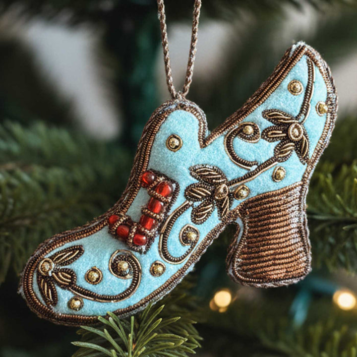 White Boot Cotton Premium Zardozi Ornament