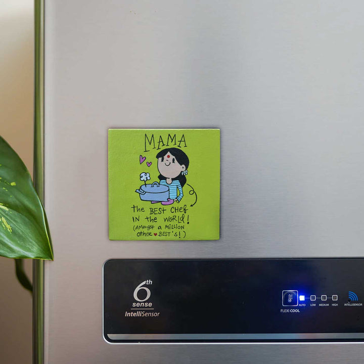 Hand-Painted Chef "Mama" Mdf Wood Fridge Magnet For Mothers
