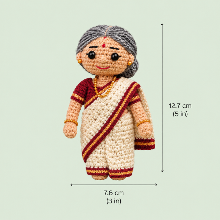 "Old Couple" Themed Crochet Doll For Golu/Festive Decor | Set Of 2