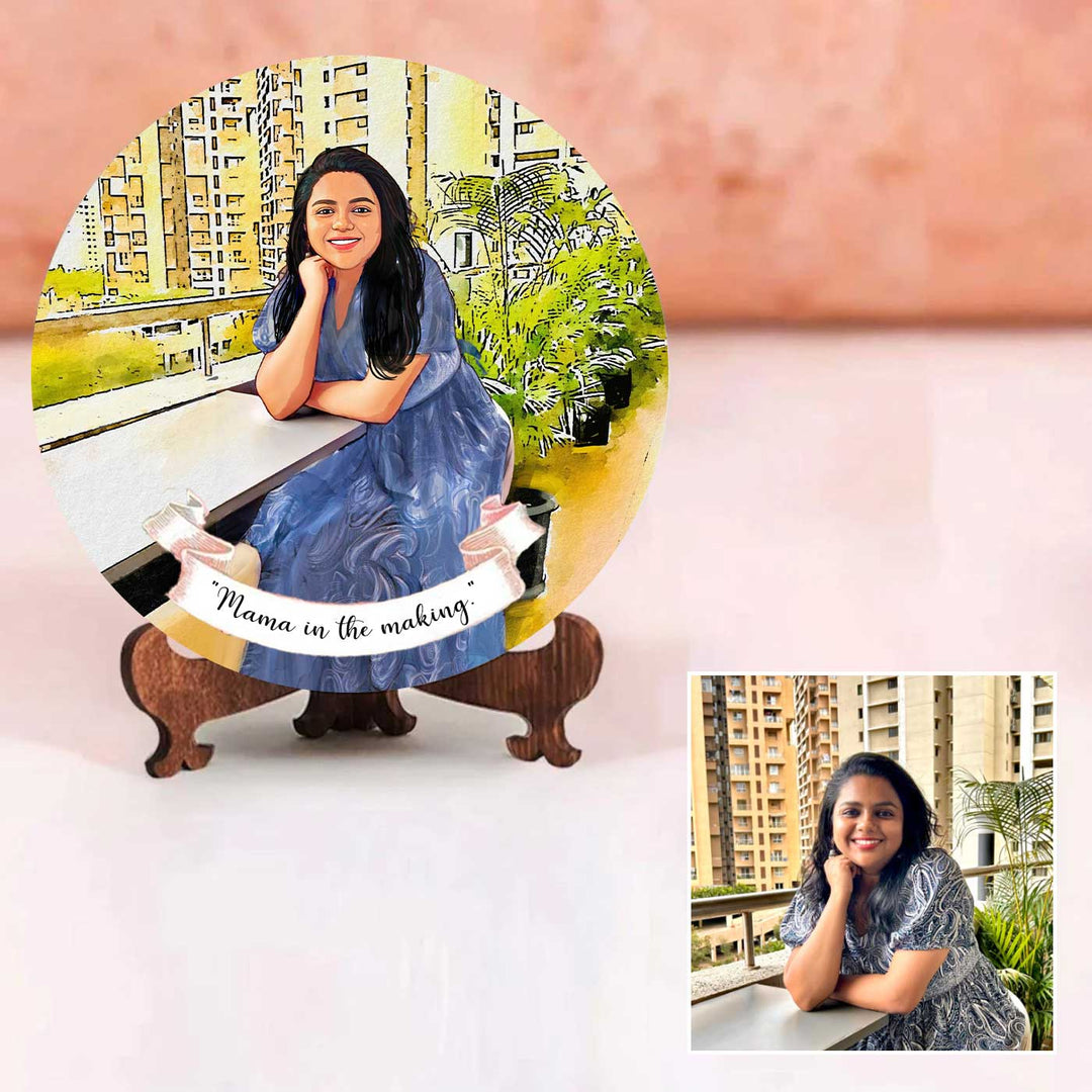 Photo Caricature Name Plate with Stand