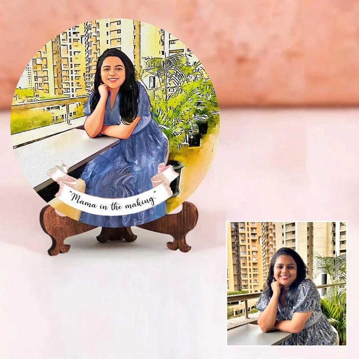 Photo Caricature Name Plate with Stand