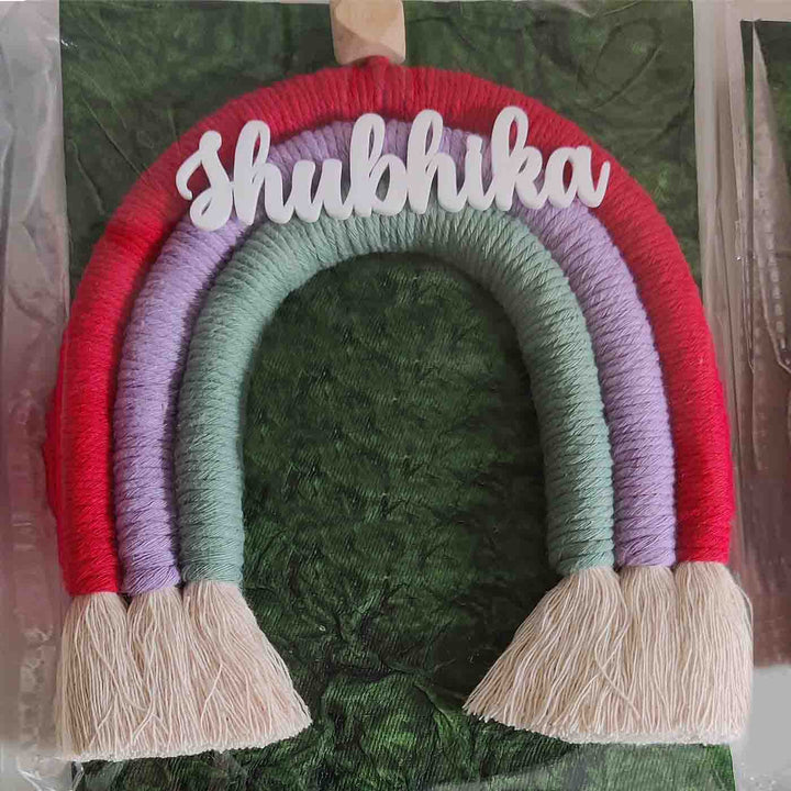 Mini Macrame Rainbow Personalized Kids' Nameplate