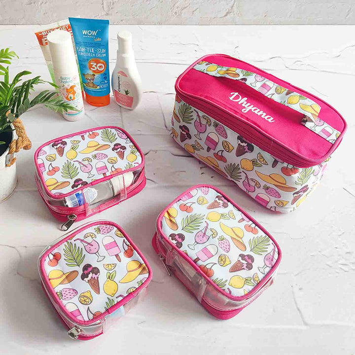 Personalised Printed Toiletry Organisers for Kids | Pack of 4