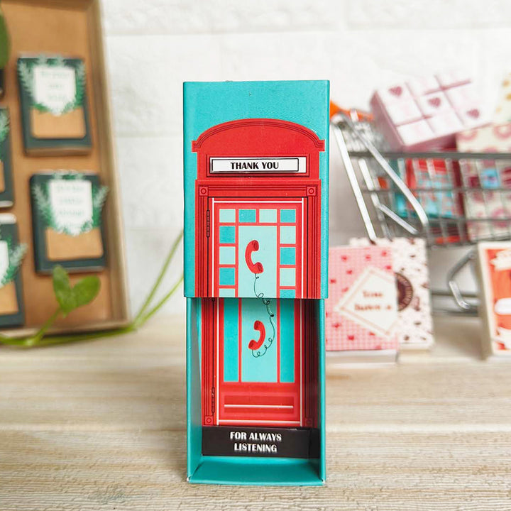 Handmade Telephone Booth Paper Fridge Magnet