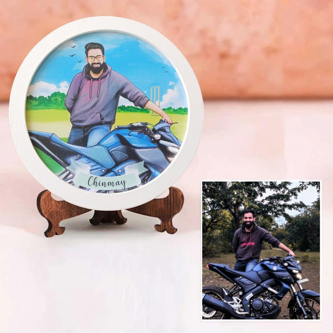 Photo Caricature Name Plate with Stand