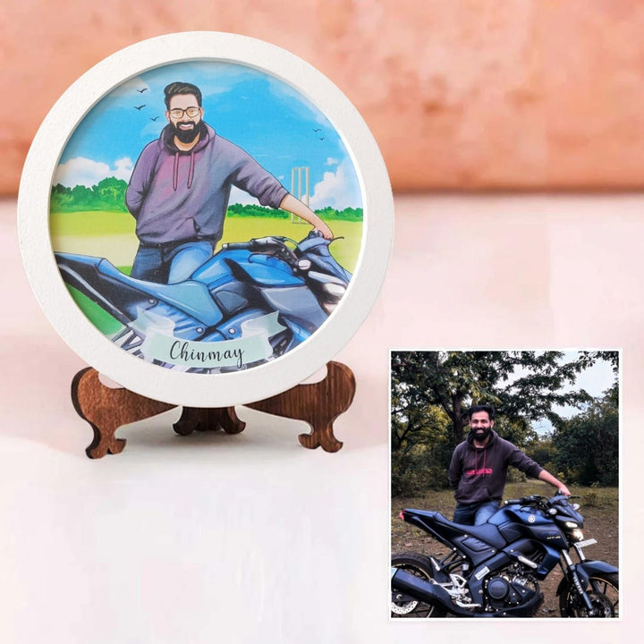 Photo Caricature Name Plate with Stand