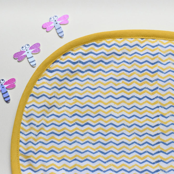 Block Printed Golden Ripple Burp Cloth