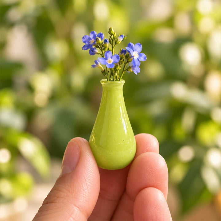 Handmade Lime Green Small Glass Art Vase For Home Decor