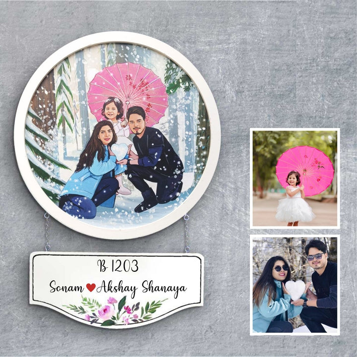 Photo Caricature Hanging Name Plate