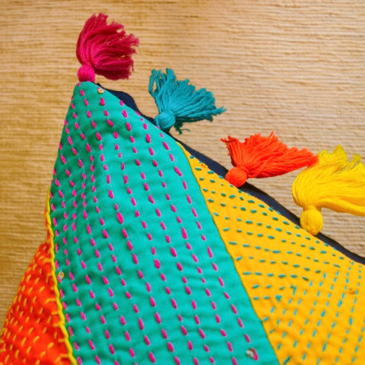 Multicolor Banjaran Kantha Cotton Cushion