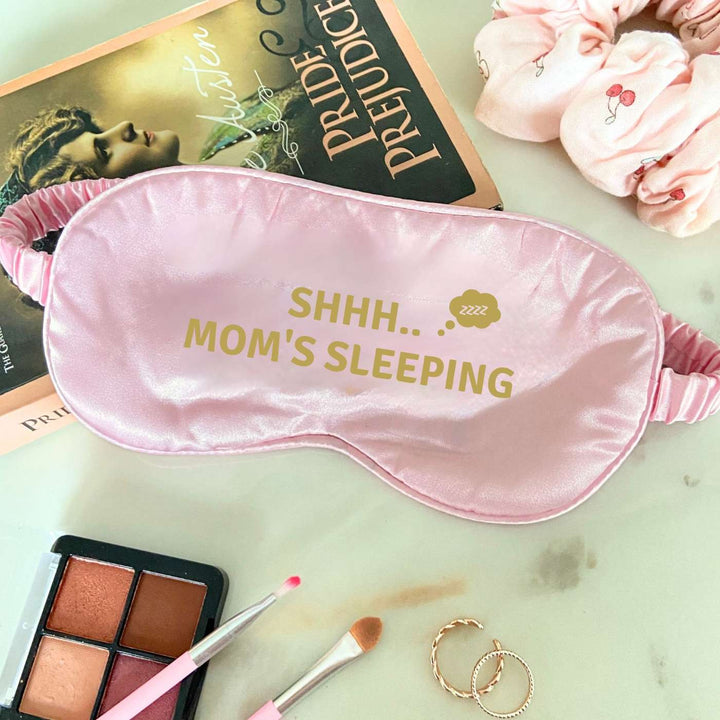 Customized Handmade Printed Mom Is Sleeping Satin Eye Mask For Mothers