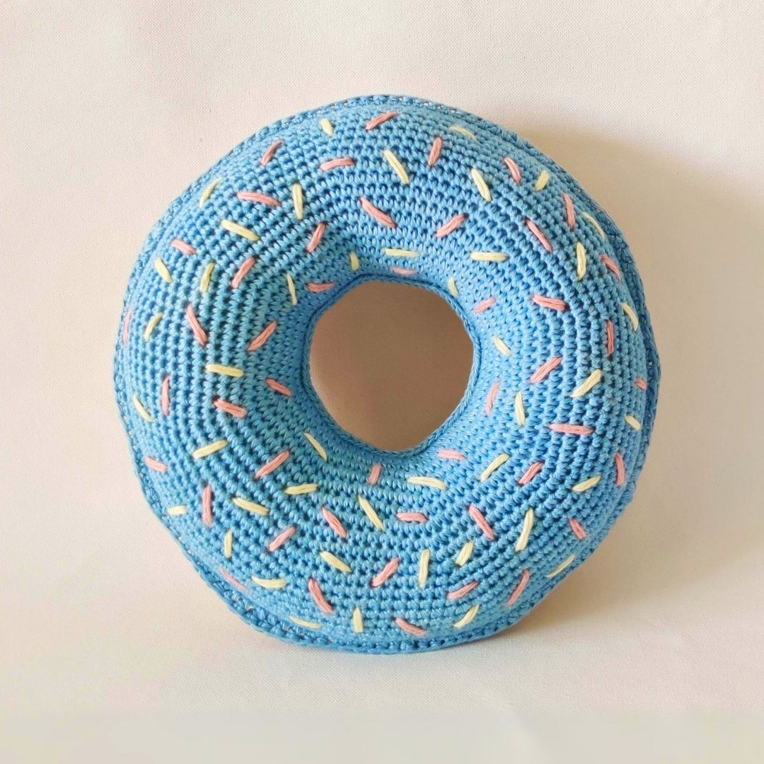 Handmade Crochet Doughnut Cushion for Newborns