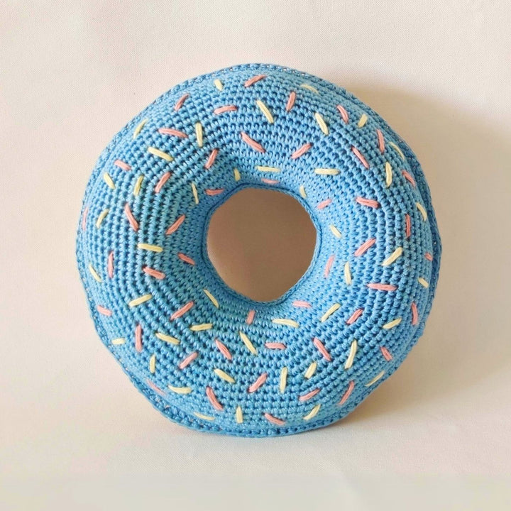 Handmade Crochet Doughnut Cushion for Newborns