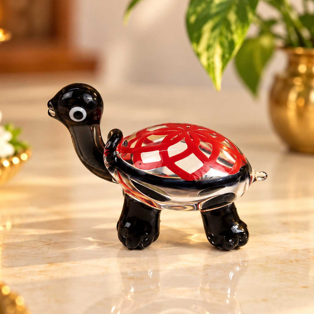 Set of 3 | Handmade Blown Glass Assorted Mini Turtle Figurine For Decor