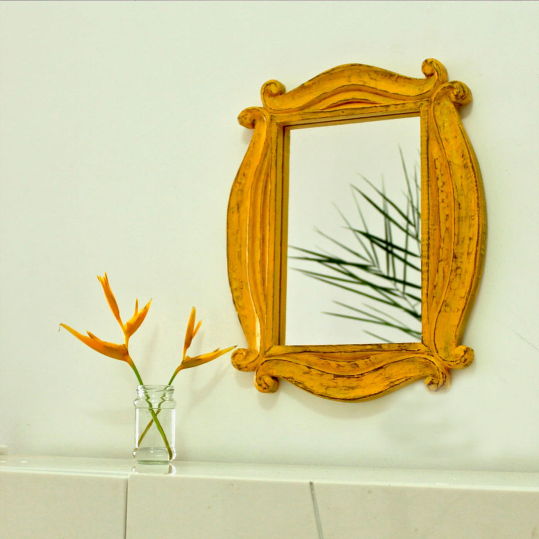 Friends Signature Wooden Mirror Frame - Distress Finish