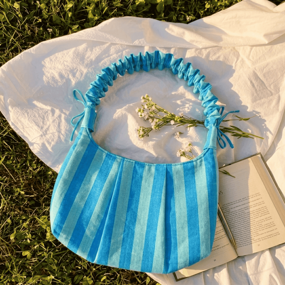 "Eloise" Handbag With Ruffled Straps & Bow Details For Women | Broad Stripes