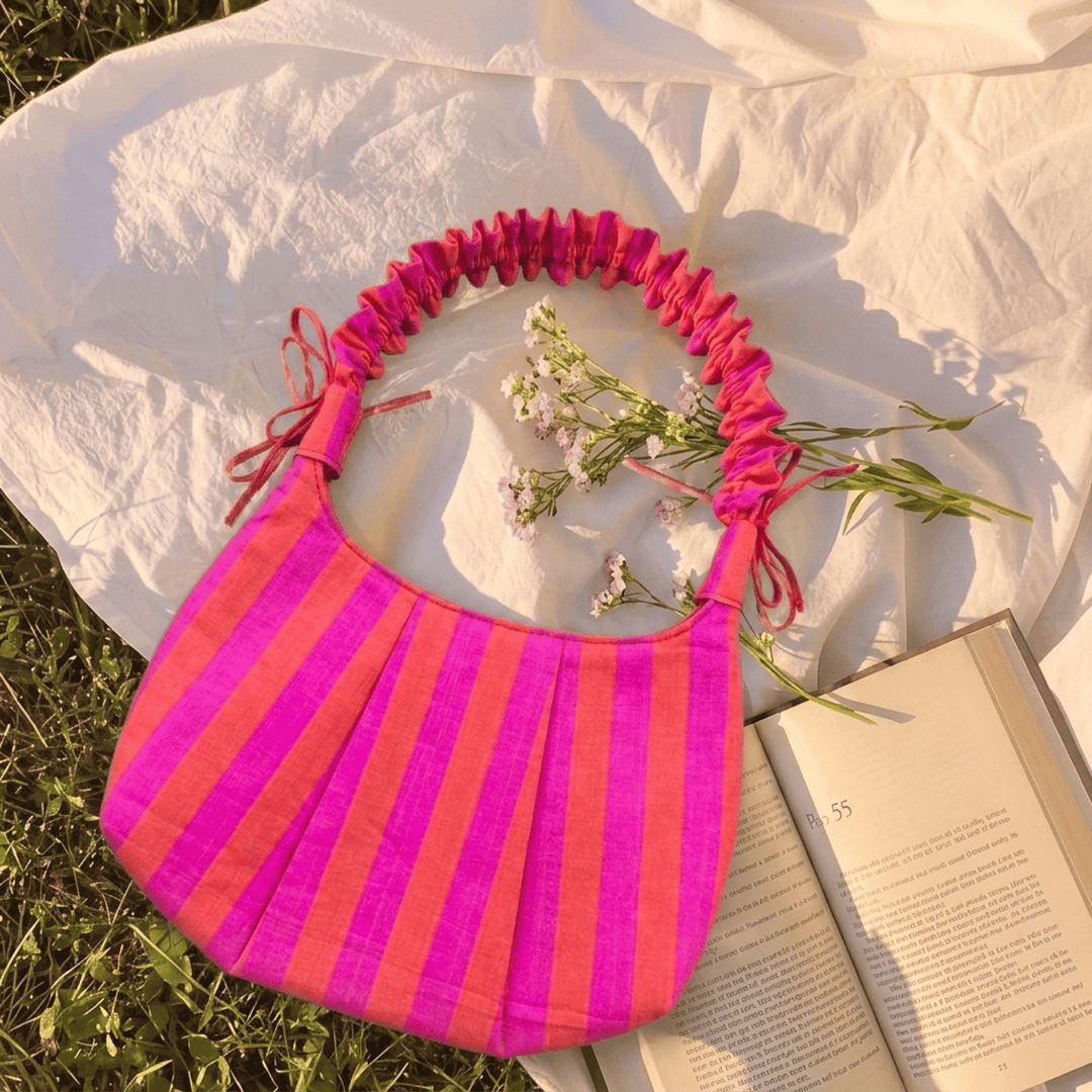 "Eloise" Handbag With Ruffled Straps & Bow Details For Women | Broad Stripes