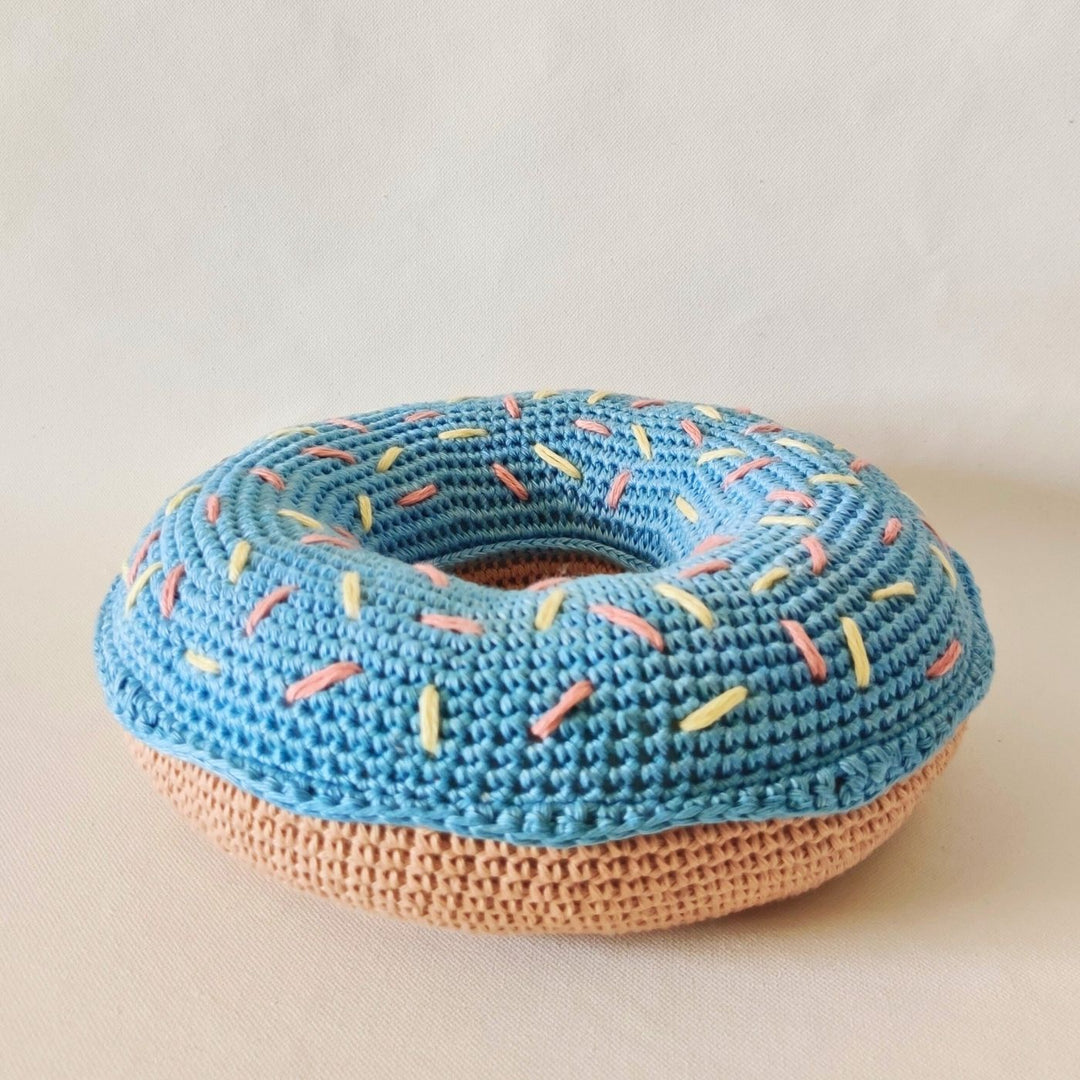 Handmade Crochet Doughnut Cushion for Newborns