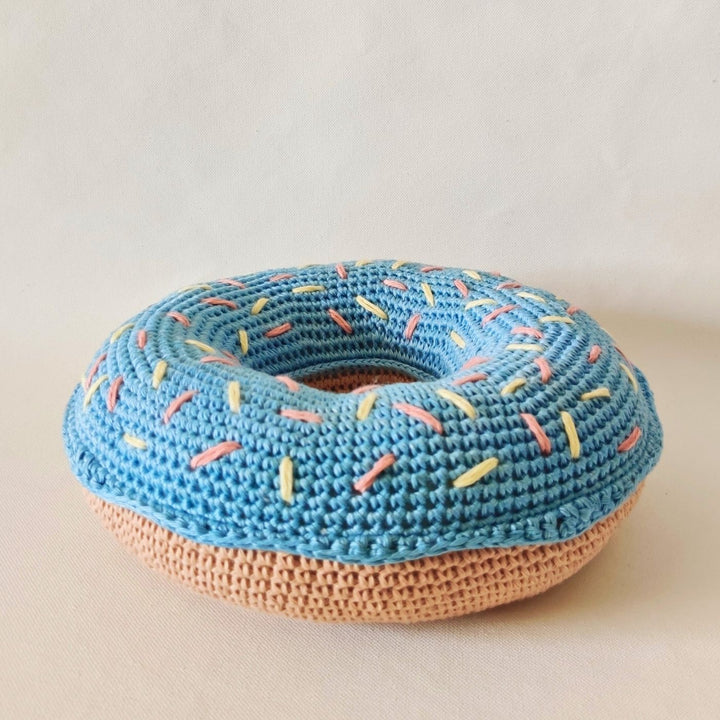 Handmade Crochet Doughnut Cushion for Newborns