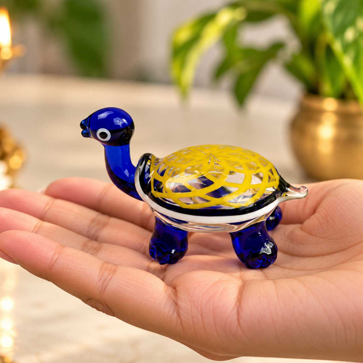 Set of 3 | Handmade Blown Glass Assorted Mini Turtle Figurine For Decor