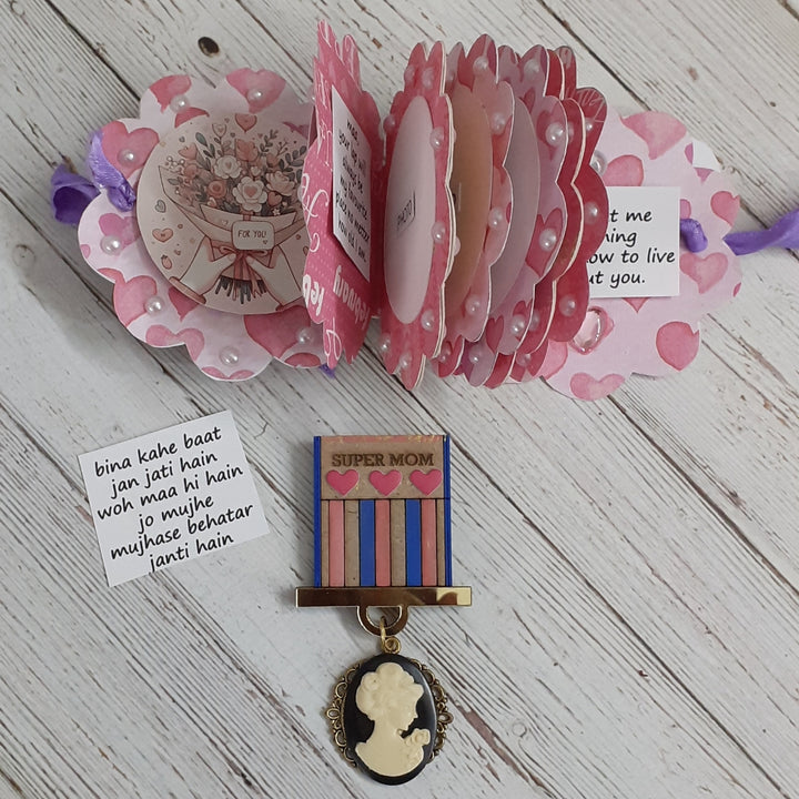 Personalized Handmade Mother'S Day Theme Paper Scrapbook With Medal