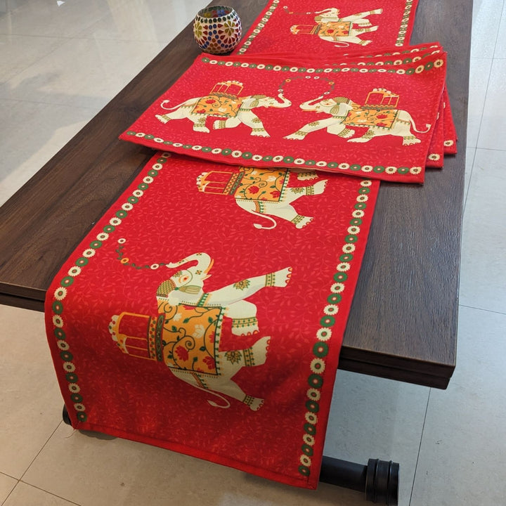 Printed Royal Tuskers Table Runner & Mat Set