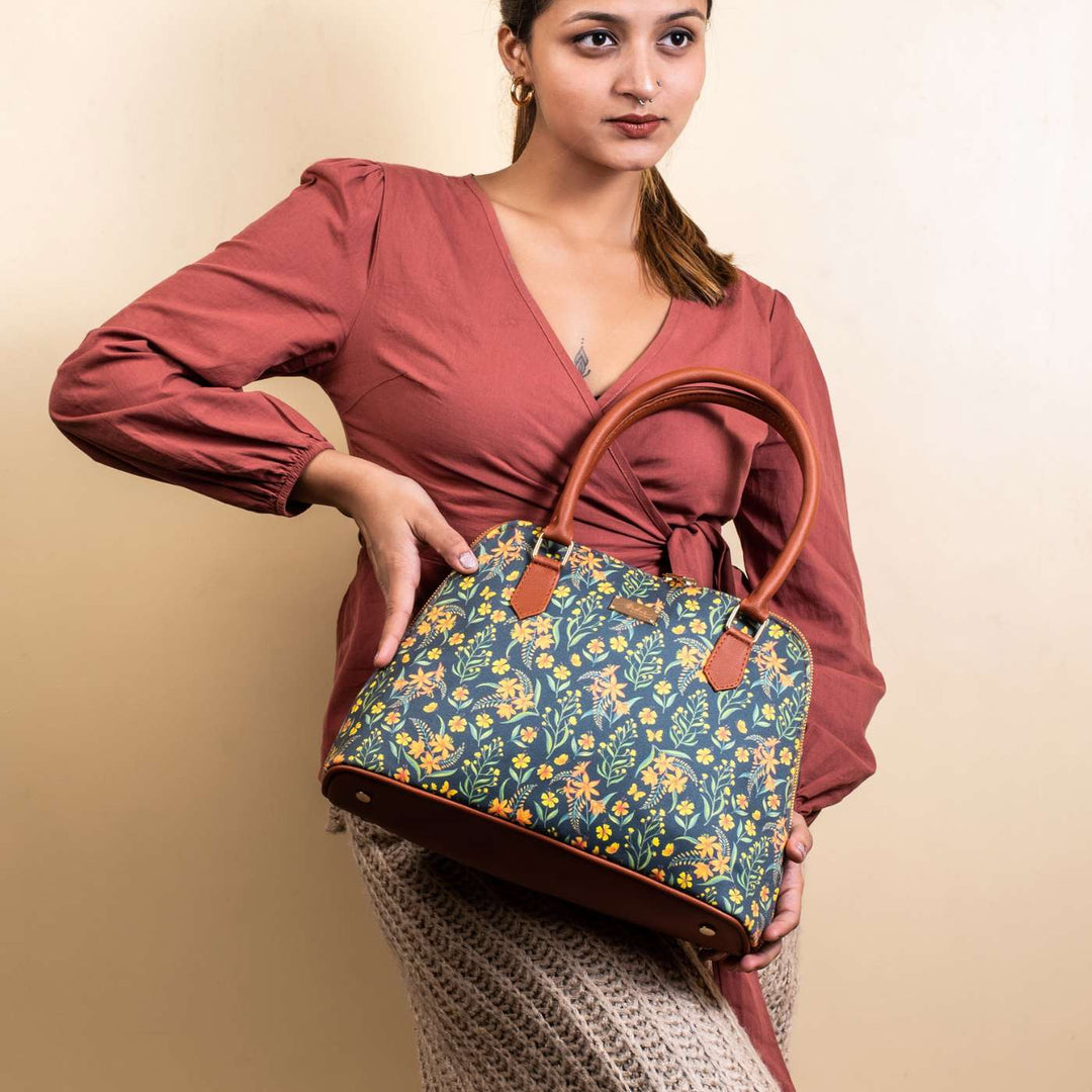 Vintage Blooms Vegan Leather Handbag