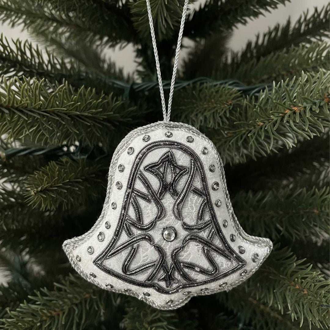Silver Bell Cotton Premium Zardozi Ornament