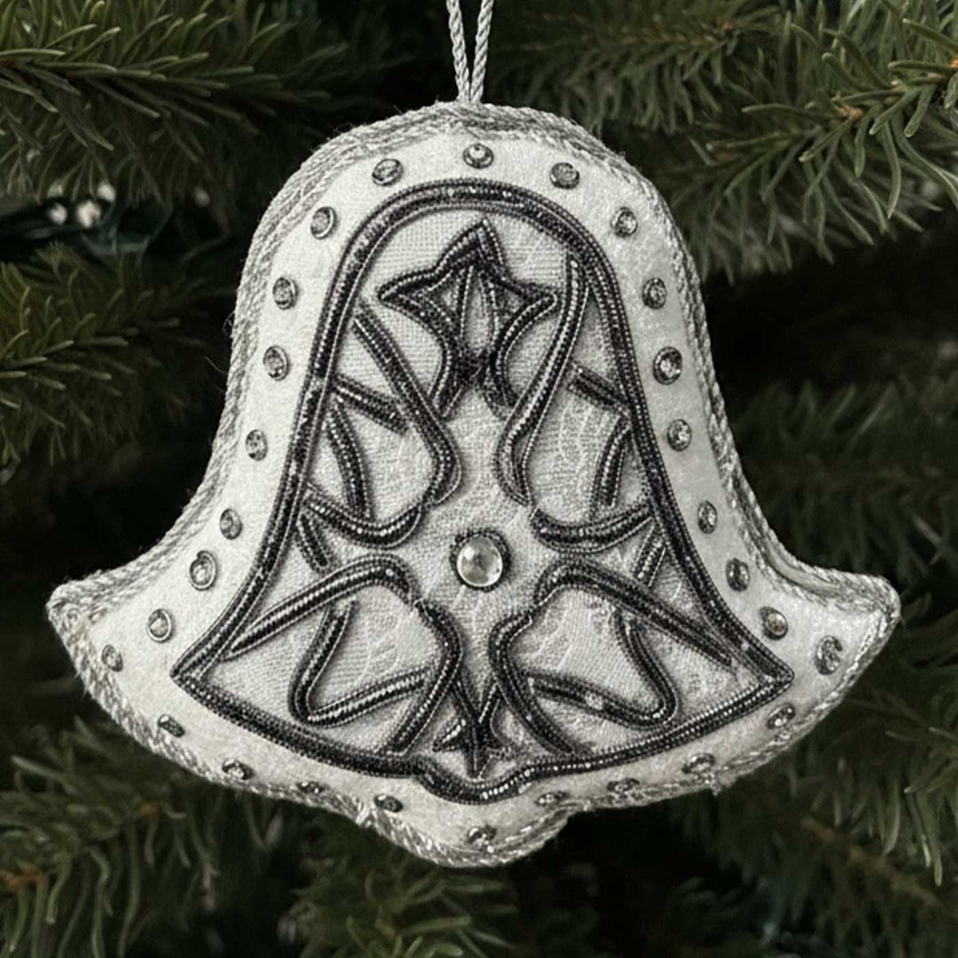 Silver Bell Cotton Premium Zardozi Ornament