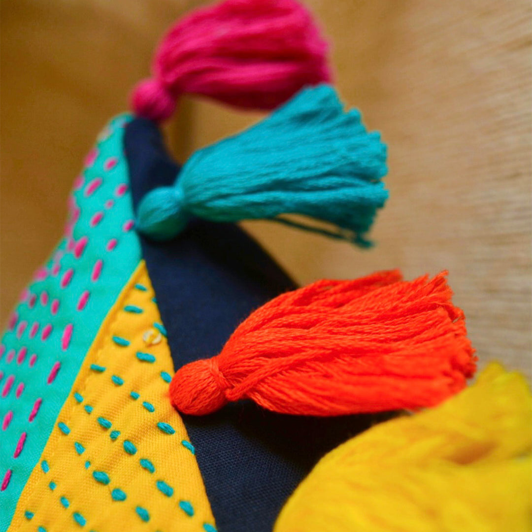 Multicolor Banjaran Kantha Cotton Cushion