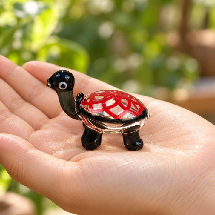 Set of 3 | Handmade Blown Glass Assorted Mini Turtle Figurine For Decor