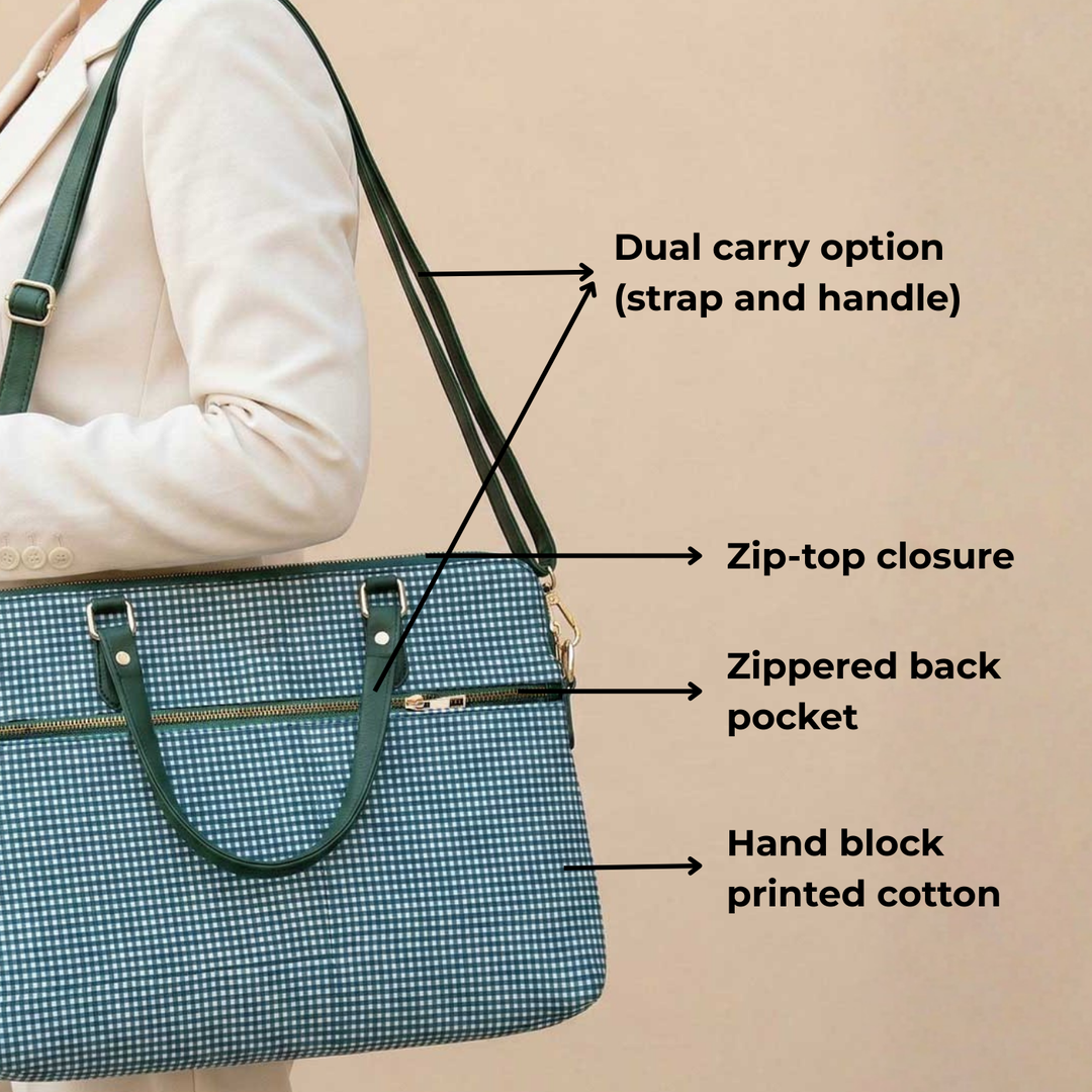 Surai Hand Block Printed Laptop Bag