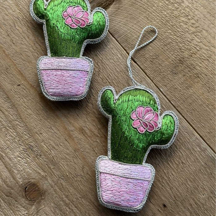 Cactus Sequin Handmade Premium Zardozi Ornament