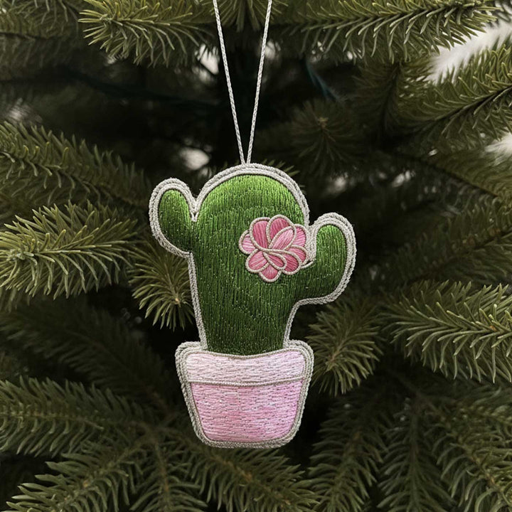 Cactus Sequin Handmade Premium Zardozi Ornament