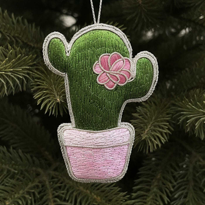 Cactus Sequin Handmade Premium Zardozi Ornament