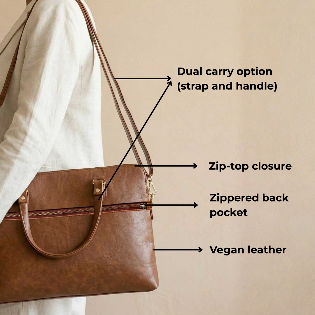 Classic Vegan Leather Laptop Bag