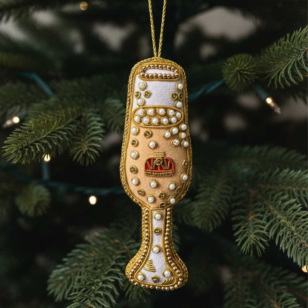 Champagne Flute Premium Zardozi Ornament