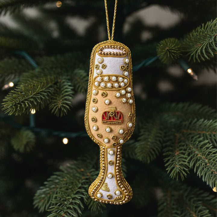 Champagne Flute Premium Zardozi Ornament