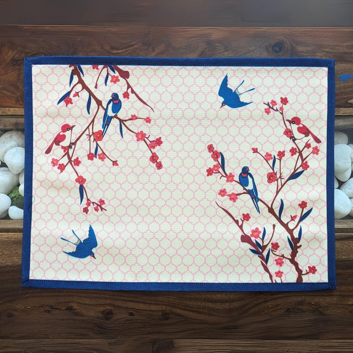 Printed Spring Blossom Table Runner & Mat Set