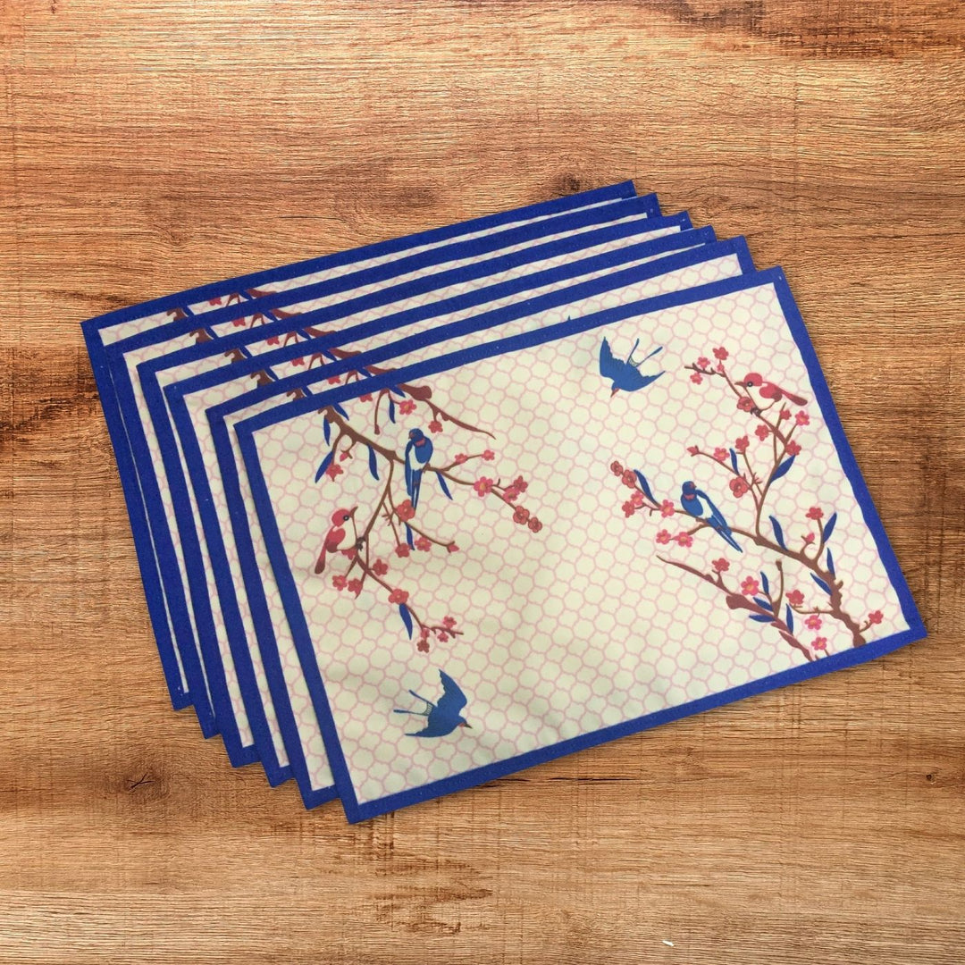 Printed Spring Blossom Table Runner & Mat Set