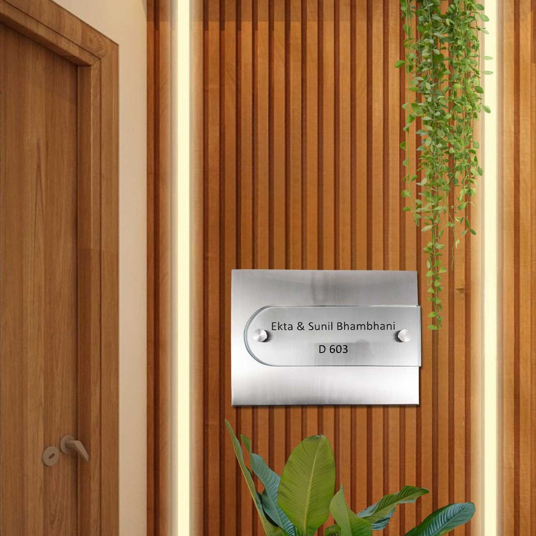 Personalized Engraved Minimalist Stainless Steel Name Plate