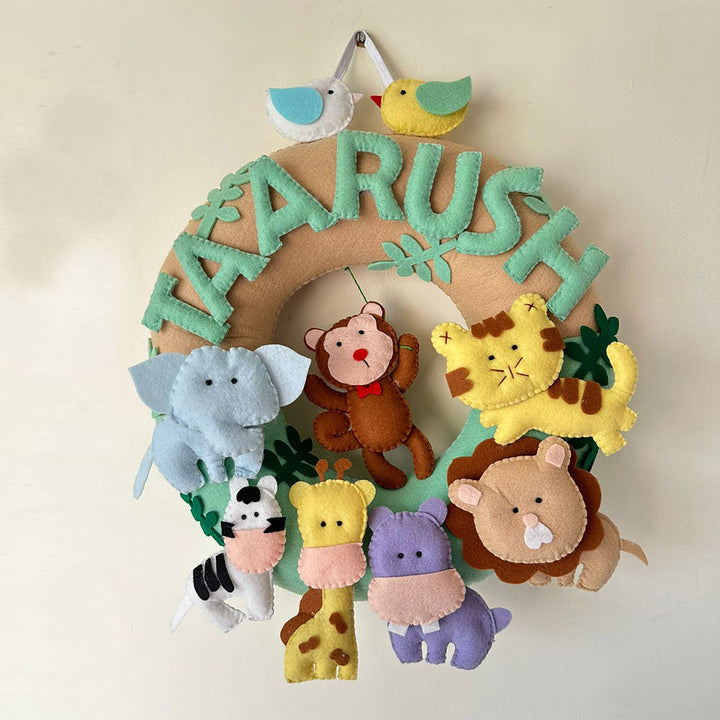 Personalized Felt Jungle Theme Kids Nameplate