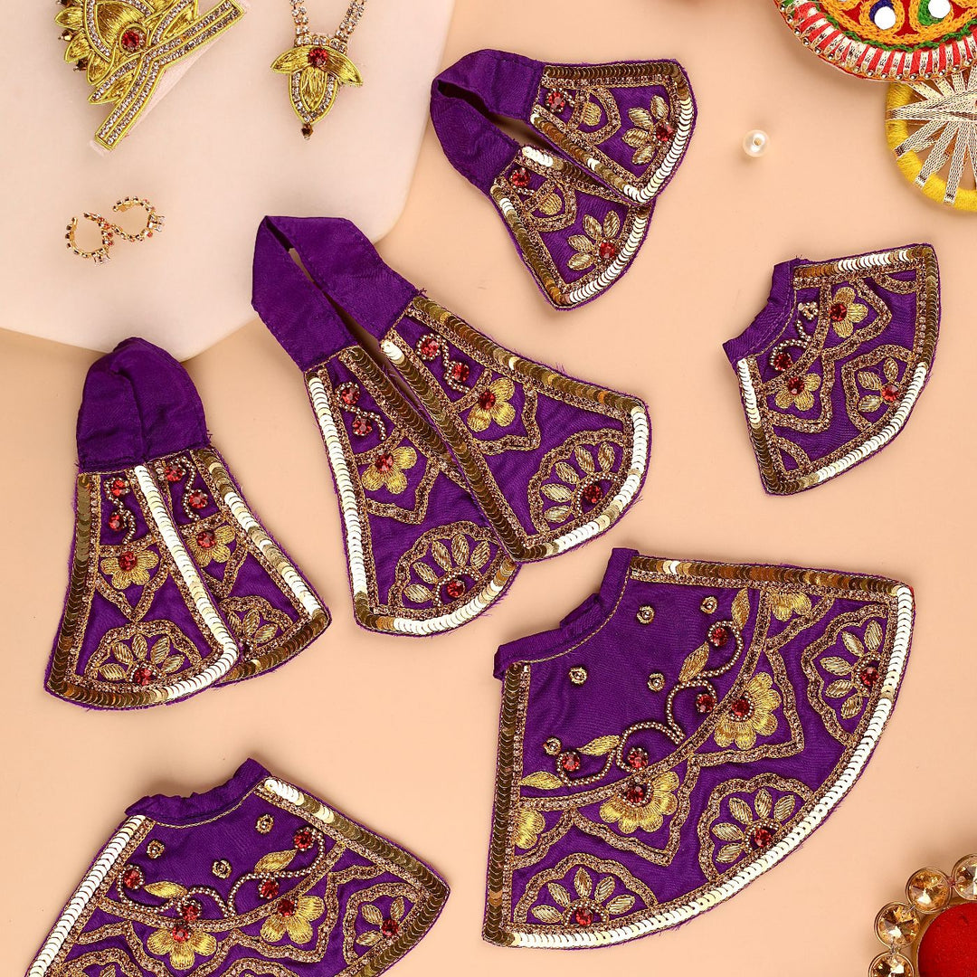 Hand Embroidered Zardozi Divya Raas Art Silk Radha & Krishna Poshak (Dress)