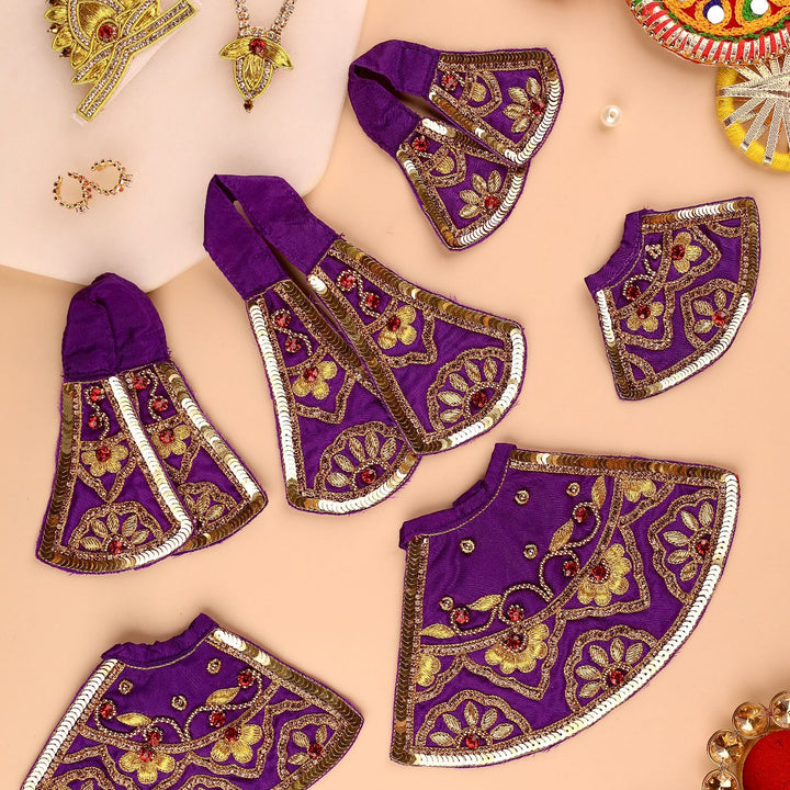 Hand Embroidered Zardozi Divya Raas Art Silk Radha & Krishna Poshak (Dress)