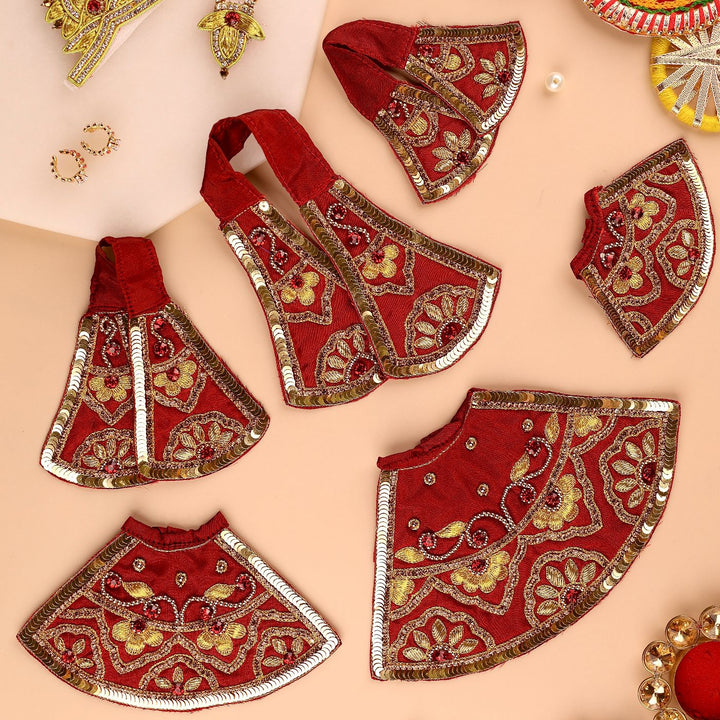 Hand Embroidered Zardozi Divya Raas Art Silk Radha & Krishna Poshak (Dress)