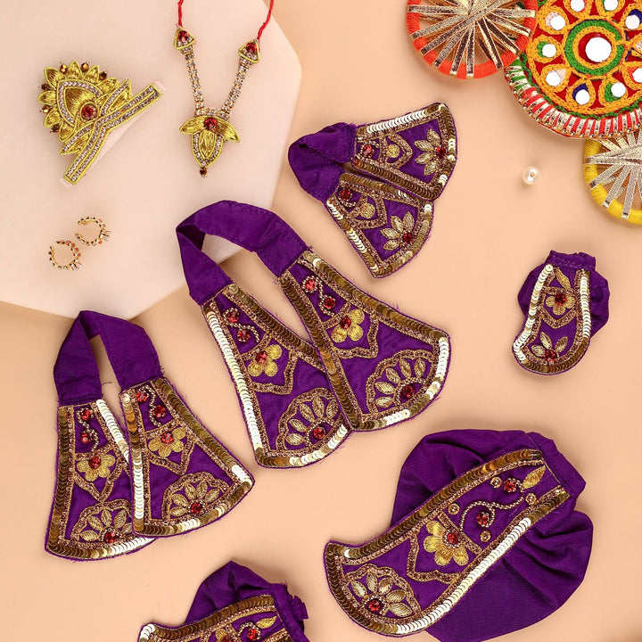 Hand Embroidered Zardozi Divya Raas Art Silk Radha & Krishna Poshak (Dress)